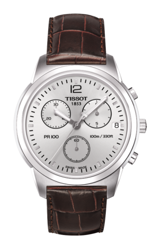Tissot PR 100 Chronograph Quartz 38 Stainless Steel / Silver / Strap